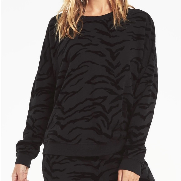 Z Supply Marin Tiger Flocked Sweashirt - Picture 2 of 3